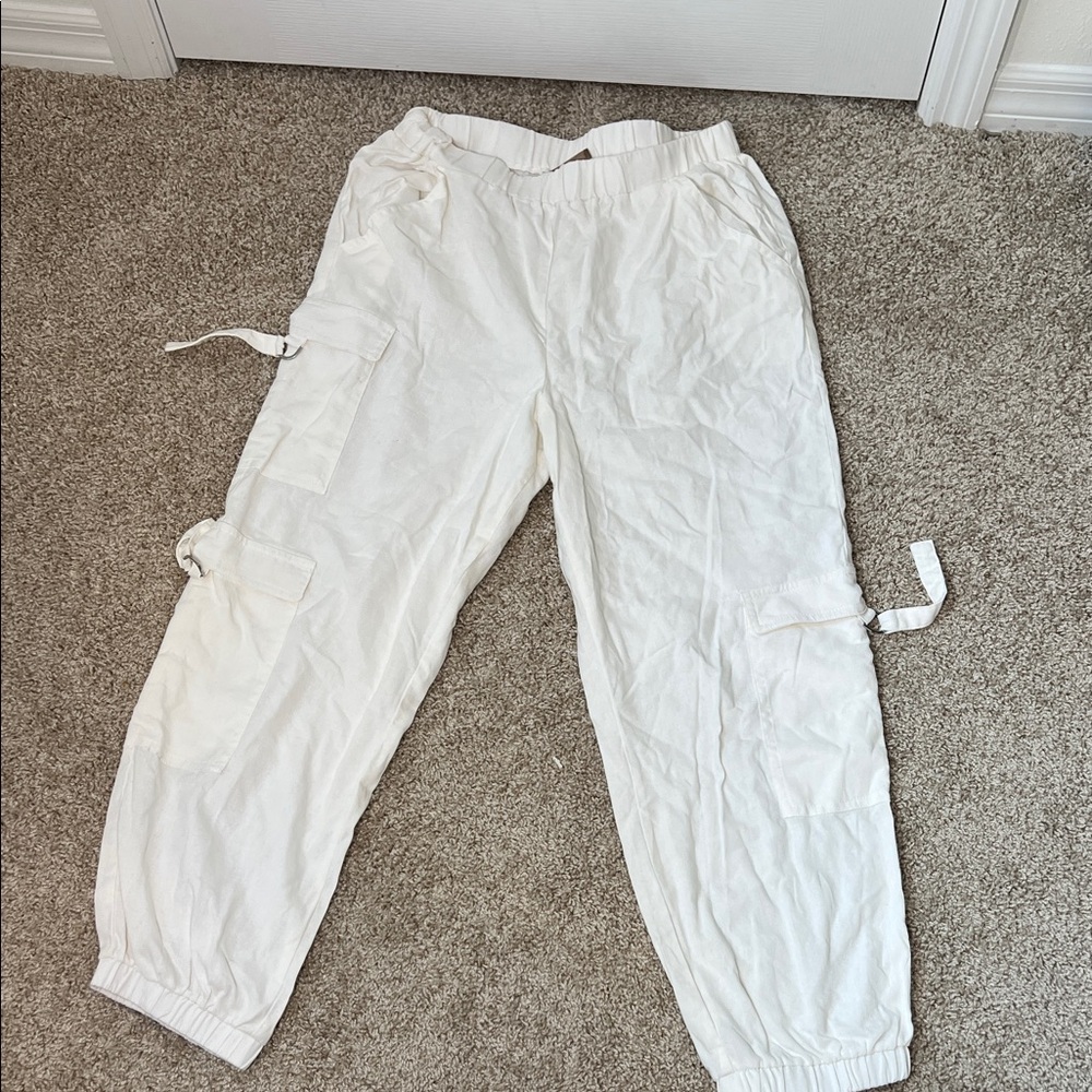 Ci Sono White Cargo Joggers
